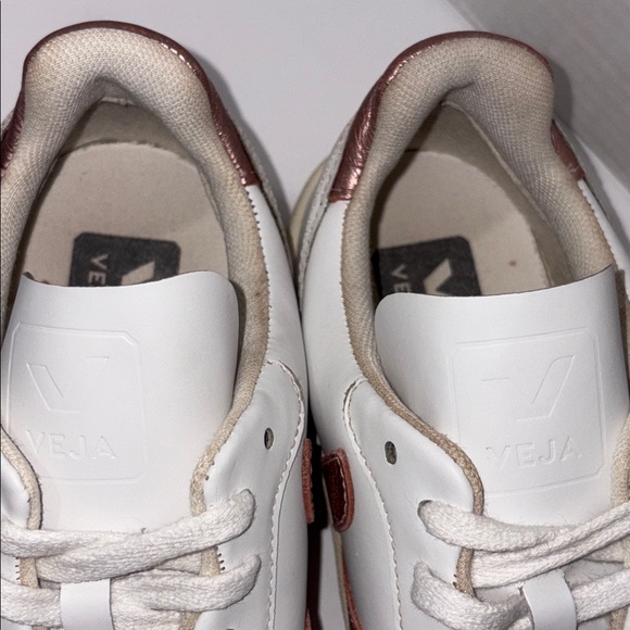 Veja V-10 White Metallic Pink Casual Vegan Sneakers Shoes Womens US 8 - Picture 6 of 7